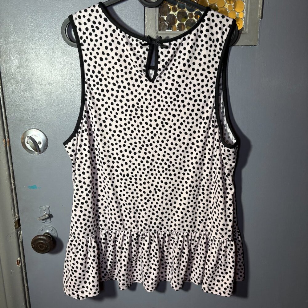🎭 3/$20 Kate Spade New York Polka Dot Pajama Top Pink XL - Picture 5 of 5